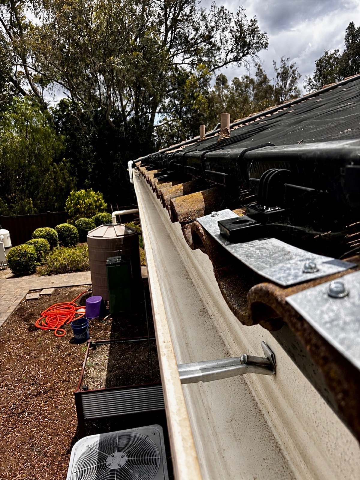 Gutters after cleaning